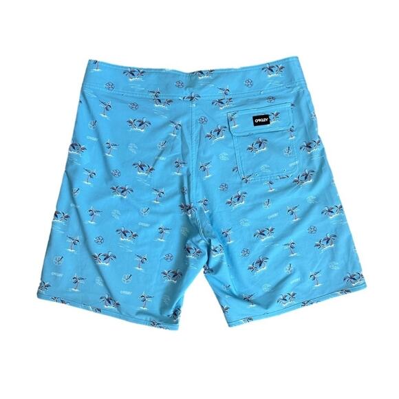 Oakley B1B Rc 19" Boardshort Aviator Tropical Palms Blue NEW Size 34 - Picture 2 of 12